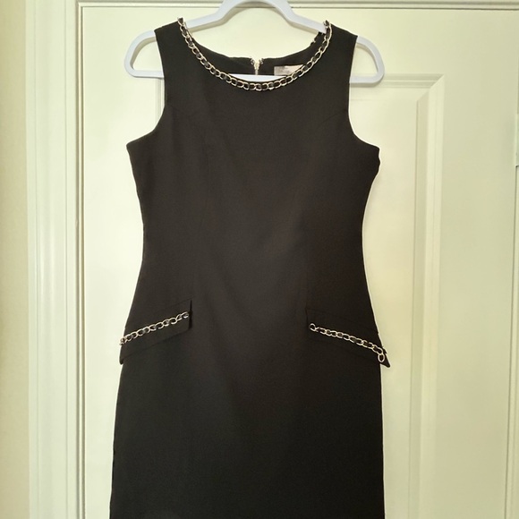 Black Mini Dress with Gold Chain Size M - Picture 3 of 8